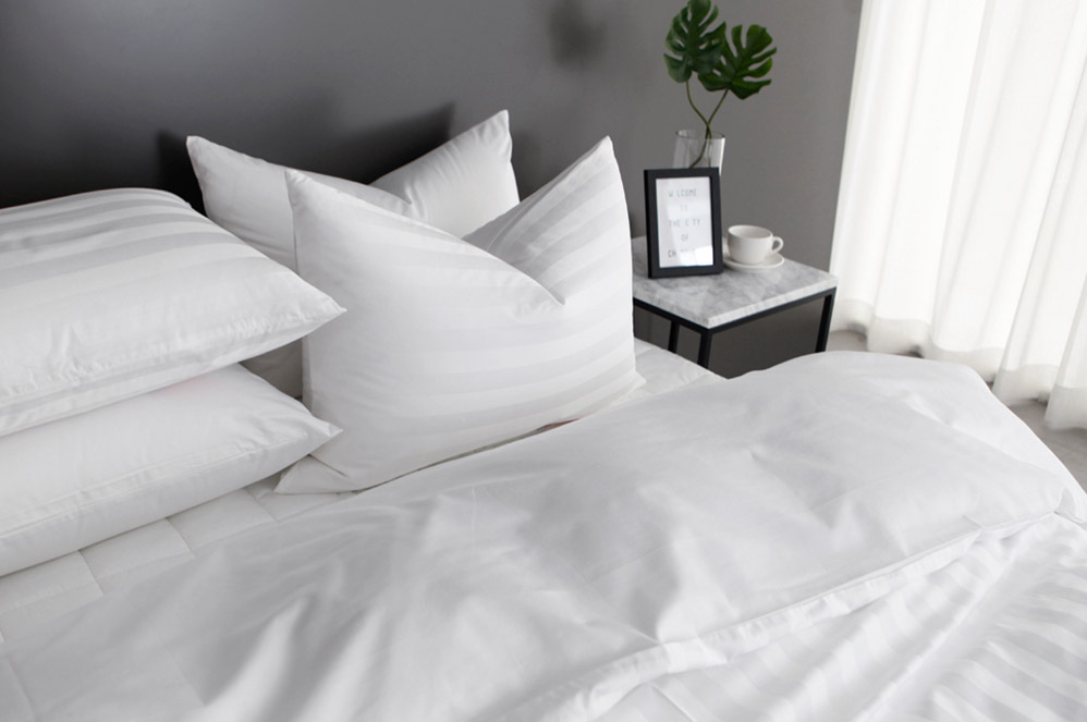 Bộ 4 món Cotton Trắng Sọc 3cm 300 sợi 4 Bộ 4 món Cotton Trắng Sọc 3cm 300 sợi - Ảnh 4