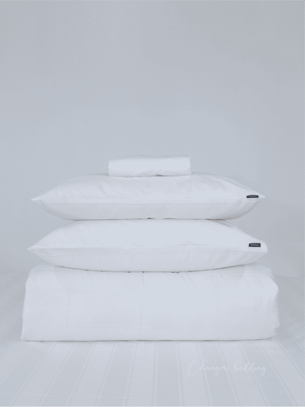Hyatt Cotton 400 Thread Count 4 Piece Set - White Stripes