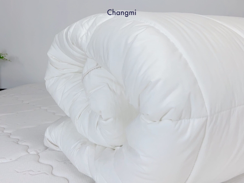 Vải Microfiber là gì? Ưu nhược điểm và ứng dụng trong chăn ga gối cao cấp 4 topper lông vũ microfiber changmi