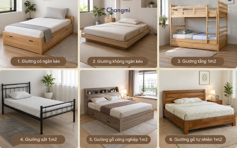 Giường đơn 1m2: Cách chọn giường và chăn ga phù hợp 2 Các mẫu giường đơn 1m2 được ưa chuộng hiện nay