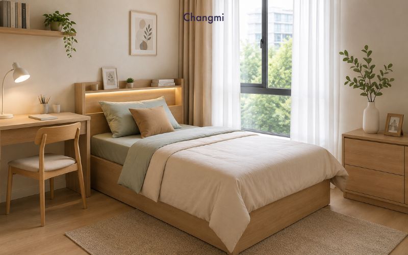 Giường đơn 1m2: Cách chọn giường và chăn ga phù hợp 4 Màu sắc chăn ga giúp phòng ngủ rộng và thoáng hơn