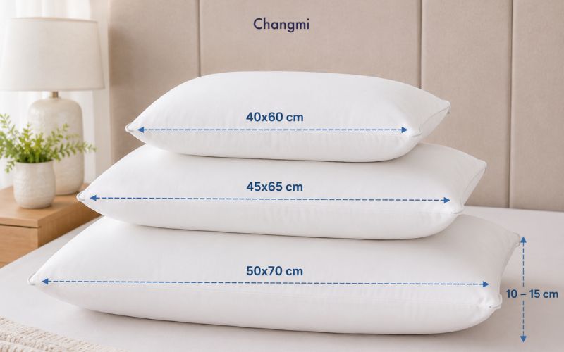 Cách chọn kích thước gối theo từng độ tuổi và tư thế ngủ tiêu chuẩn 5 Kích thước gối người lớn