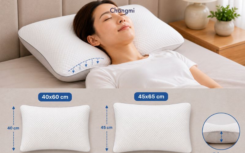 Cách chọn kích thước gối theo từng độ tuổi và tư thế ngủ tiêu chuẩn 7 kích thước gối cho người nằm ngửa