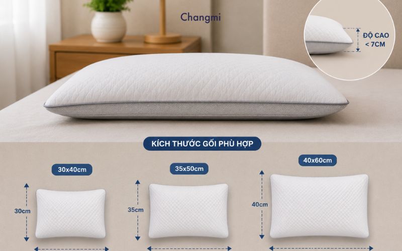 Cách chọn kích thước gối theo từng độ tuổi và tư thế ngủ tiêu chuẩn 8 kích thước gối cho dáng nằm sấp