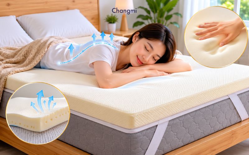 Topper là gì? Cách chọn Topper nệm êm ái dễ vệ sinh khi sử dụng 3 Topper Memory Foam giúp nâng đỡ cơ thể theo từng đường cong